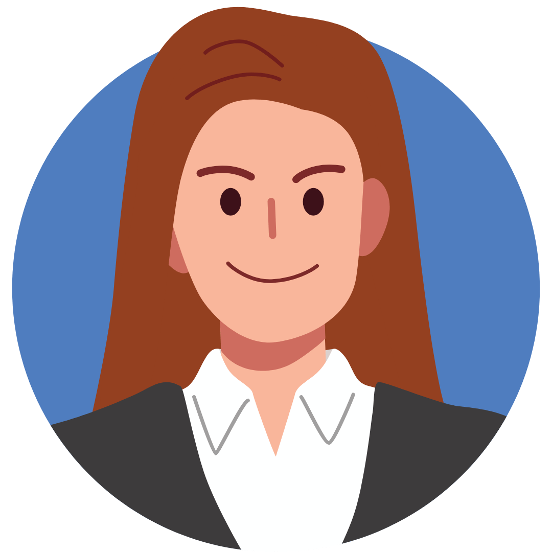 Woman in a blue circle as a retainer client for marketing